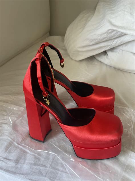 versace vintage logo heels replica|Versace platform heels.